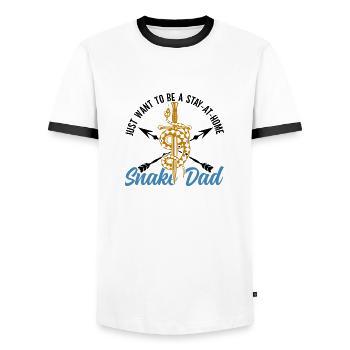 Snake owners Snake lovers Snakes - Men's Ringer Shirt - white/black - Front - AI Model Female 172 light (172cm) & AI Model Male 178 dark (178cm)