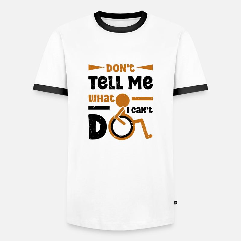 Rollstuhl Rollstuhlfahrer Beinamputation - Männer Kontrast-T-Shirt - Weiß/Schwarz