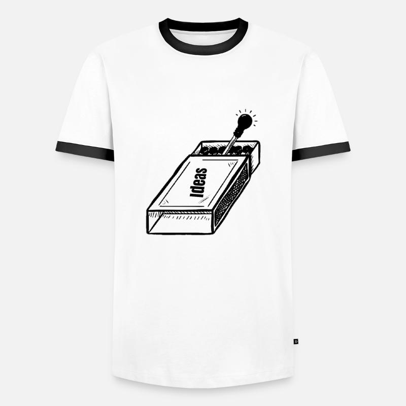 Think Outside Box Keep Your Mind Active & Creative - Men's Ringer Shirt - white/black
