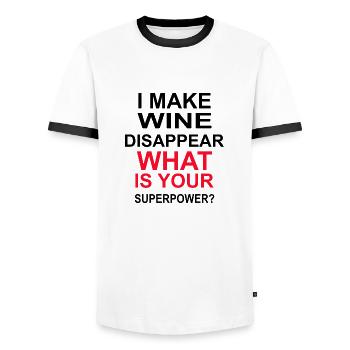 Beer Wine Whiskey Schnapps Alcohol - Men's Ringer Shirt - white/black - Front - AI Model Female 172 light (172cm) & AI Model Male 178 dark (178cm)