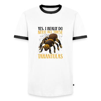 Tarantula Spiders Pet Tarantulas Collector - Men's Ringer Shirt - white/black - Front - AI Model Female 172 light (172cm) & AI Model Male 178 dark (178cm)