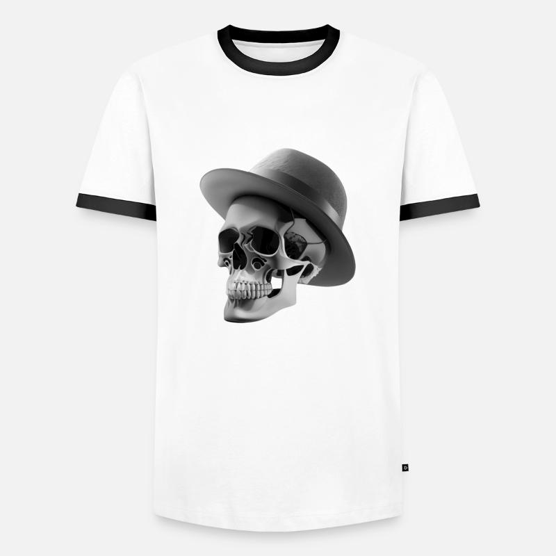 Skull - Men's Ringer Shirt - white/black