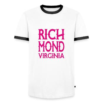 Richmond - Virginie - États-Unis USA - T-shirt contrasté Homme - blanc/noir - Devant - AI Model Female 172 light (172cm) & AI Model Male 178 dark (178cm)
