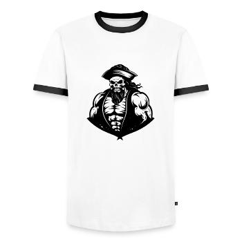Pirat - Männer Kontrast-T-Shirt - Weiß/Schwarz - Vorne - AI Model Female 172 light (172cm) & AI Model Male 178 dark (178cm)