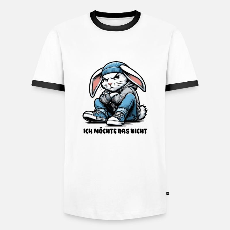 ICH MÖCHTE DAS NICHT - Männer Kontrast-T-Shirt - Weiß/Schwarz