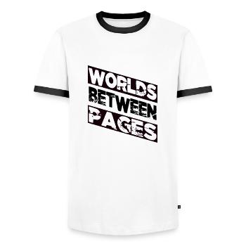 cool present idea escape rejuvenation gift joke - Men's Ringer Shirt - white/black - Front - AI Model Female 172 light (172cm) & AI Model Male 178 dark (178cm)