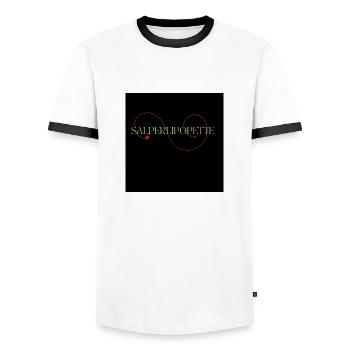 Salperlipopette rainbow butterfly créa - T-shirt contrasté Homme - blanc/noir - Devant - AI Model Female 172 light (172cm) & AI Model Male 178 dark (178cm)