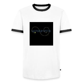 Salperlipopette rainbow butterfly créa - T-shirt contrasté Homme - blanc/noir - Devant - AI Model Female 172 light (172cm) & AI Model Male 178 dark (178cm)