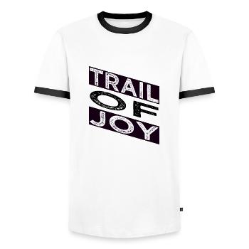 mountain biking gear funny sayings - Männer Kontrast-T-Shirt - Weiß/Schwarz - Vorne - AI Model Female 172 light (172cm) & AI Model Male 178 dark (178cm)