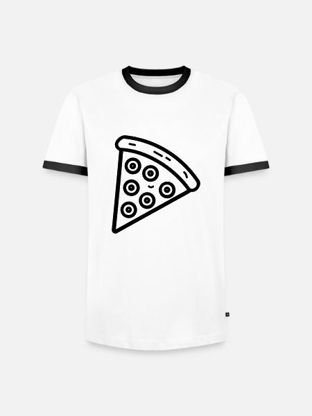 Pizza slice - Men's Ringer Shirt - white/black