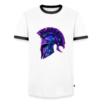 Spartacus Leondias et ses 300 combattants Sparte - T-shirt contrasté Homme - blanc/noir - Devant - AI Model Female 172 light (172cm) & AI Model Male 178 dark (178cm)