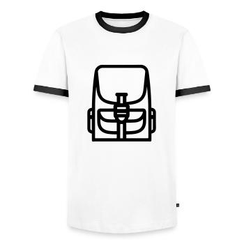 Backpack - Men's Ringer Shirt - white/black - Front - AI Model Female 172 light (172cm) & AI Model Male 178 dark (178cm)