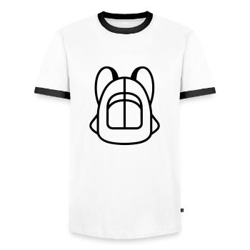 Backpack - Men's Ringer Shirt - white/black - Front - AI Model Female 172 light (172cm) & AI Model Male 178 dark (178cm)