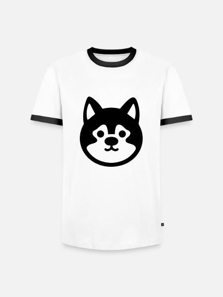 Hund - Männer Kontrast-T-Shirt - Weiß/Schwarz