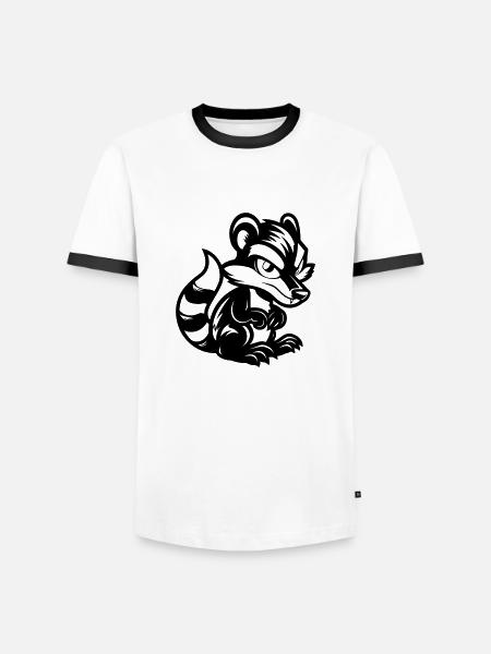 stinktier comic - Männer Kontrast-T-Shirt - Weiß/Schwarz