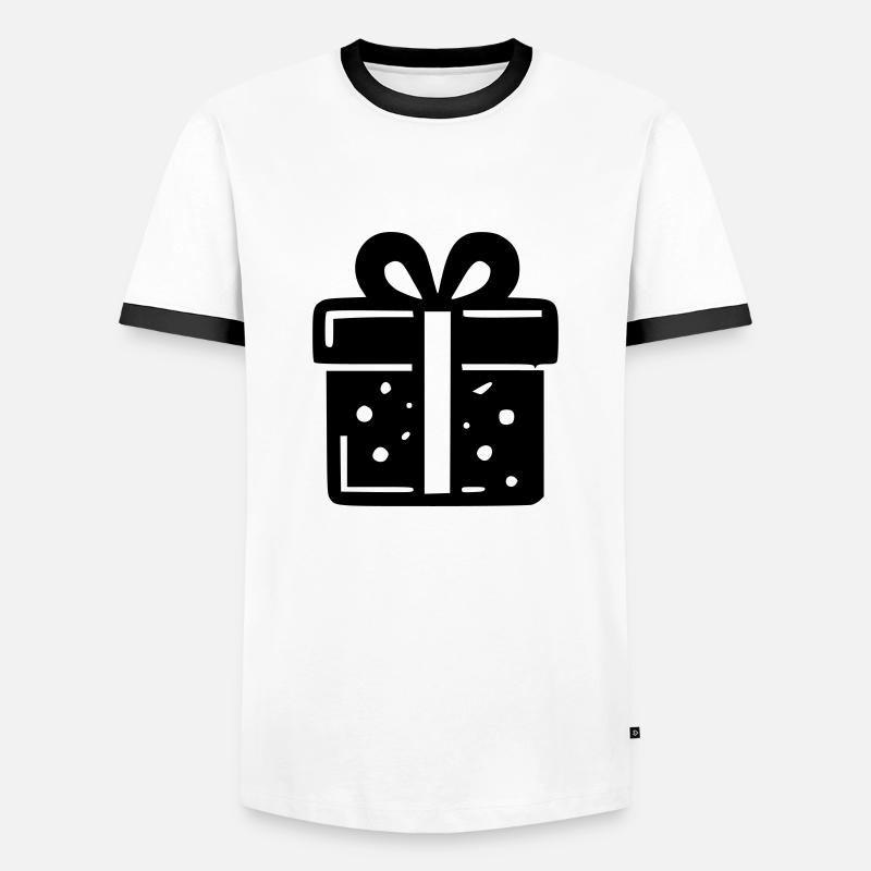 Geschenk - Männer Kontrast-T-Shirt - Weiß/Schwarz