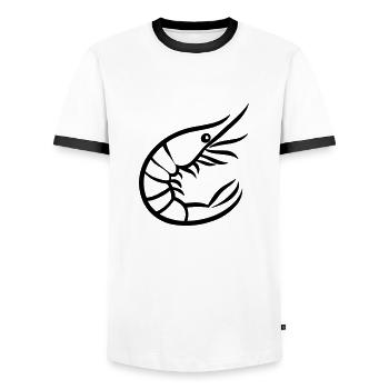 Crevette - T-shirt contrasté Homme - blanc/noir - Devant - AI Model Female 172 light (172cm) & AI Model Male 178 dark (178cm)