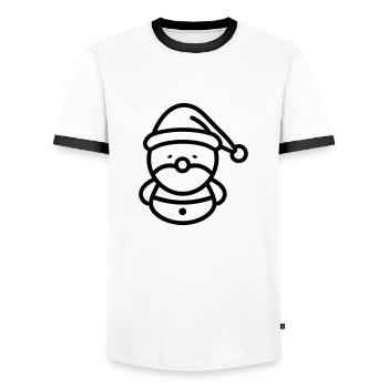 Snowman - Men's Ringer Shirt - white/black - Front - AI Model Female 172 light (172cm) & AI Model Male 178 dark (178cm)