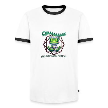 Zen Frog - Find Balance and Harmony - Männer Kontrast-T-Shirt - Weiß/Schwarz - Vorne - AI Model Female 172 light (172cm) & AI Model Male 178 dark (178cm)