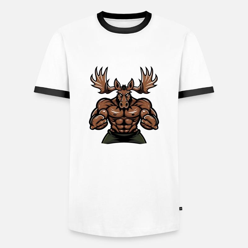 Moose Comic - Men's Ringer Shirt - white/black
