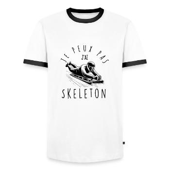 I can't, I have Skeleton - Men's Ringer Shirt - white/black - Front - AI Model Female 172 light (172cm) & AI Model Male 178 dark (178cm)