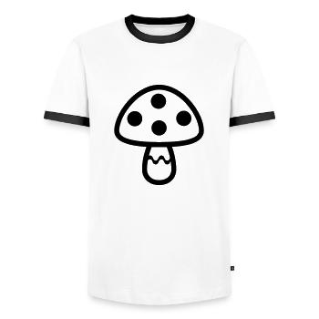 Pilz - Männer Kontrast-T-Shirt - Weiß/Schwarz - Vorne - AI Model Female 172 light (172cm) & AI Model Male 178 dark (178cm)