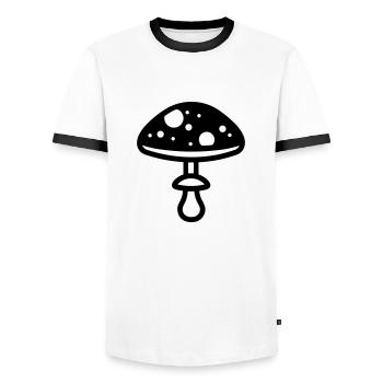 Champignon - T-shirt contrasté Homme - blanc/noir - Devant - AI Model Female 172 light (172cm) & AI Model Male 178 dark (178cm)