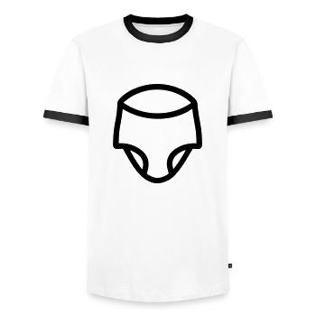Layer - Men's Ringer Shirt - white/black - Front - AI Model Female 172 light (172cm) & AI Model Male 178 dark (178cm)