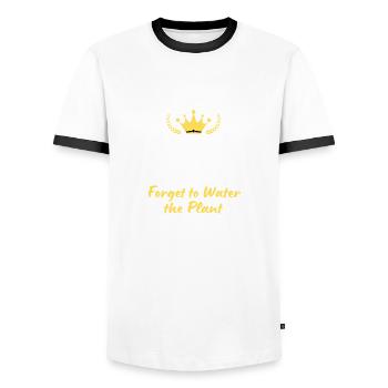 Keep Calm and Forget to Water the Plant - T-shirt contrasté Homme - blanc/noir - Devant - AI Model Female 172 light (172cm) & AI Model Male 178 dark (178cm)