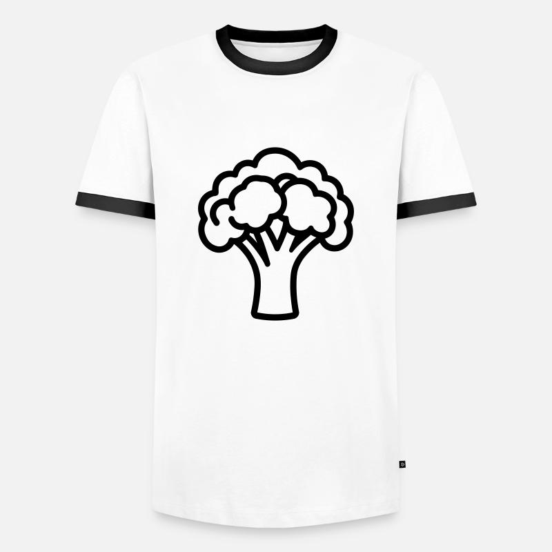 Brokkoli - Männer Kontrast-T-Shirt - Weiß/Schwarz