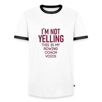 I ́m Not Yelling This Is My Rowing Coach Voice - Men's Ringer Shirt - white/black - Front - AI Model Female 172 light (172cm) & AI Model Male 178 dark (178cm)