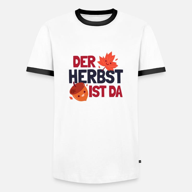 Der Herbst ist da - Männer Kontrast-T-Shirt - Weiß/Schwarz