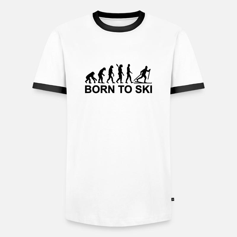 Evolution Cross-country skiing - Men's Ringer Shirt - white/black