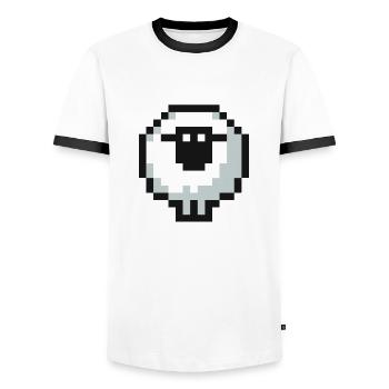 Pixel Sheep - Men's Ringer Shirt - white/black - Front - AI Model Female 172 light (172cm) & AI Model Male 178 dark (178cm)
