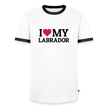 I love my Labrador - Männer Kontrast-T-Shirt - Weiß/Schwarz - Vorne - AI Model Female 172 light (172cm) & AI Model Male 178 dark (178cm)