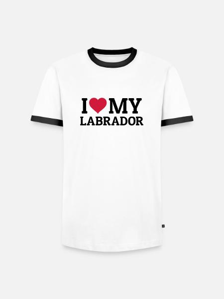 I love my Labrador - Men's Ringer Shirt - white/black