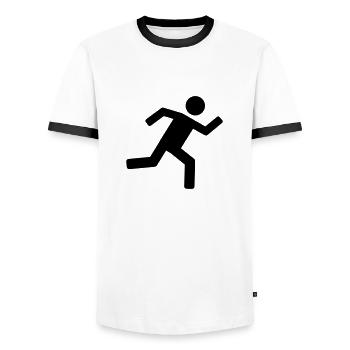 Laufen - Läufer - Männer Kontrast-T-Shirt - Weiß/Schwarz - Vorne - AI Model Female 172 light (172cm) & AI Model Male 178 dark (178cm)