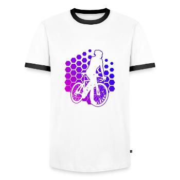Herren Roadbike Rennradfahrer Rennradfahren - Männer Kontrast-T-Shirt - Weiß/Schwarz - Vorne - AI Model Female 172 light (172cm) & AI Model Male 178 dark (178cm)