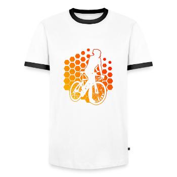 Cyclisme de route Vélo de route Cyclisme de route Vélo de route - T-shirt contrasté Homme - blanc/noir - Devant - AI Model Female 172 light (172cm) & AI Model Male 178 dark (178cm)