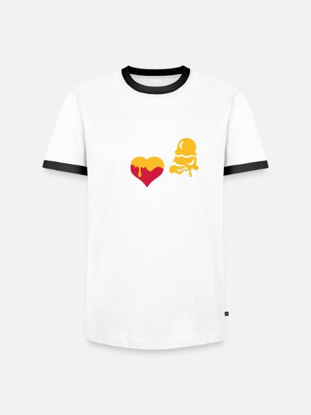 I love ice cream - Men's Ringer Shirt - white/black