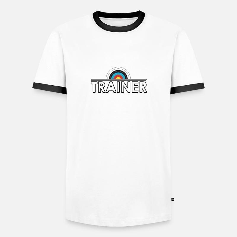 Trainer2 - Männer Kontrast-T-Shirt - Weiß/Schwarz