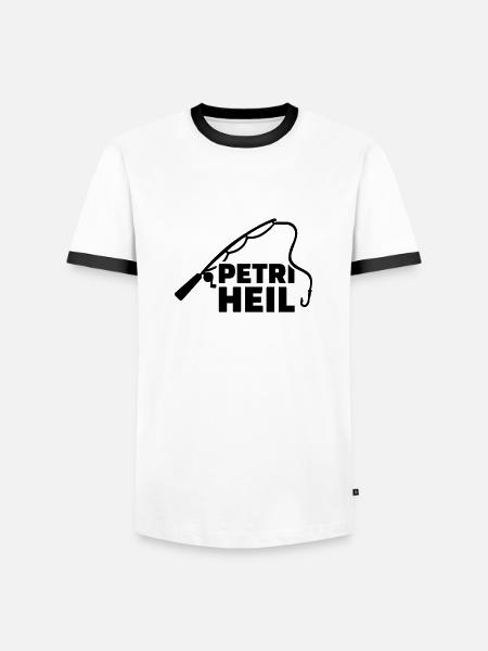 Petri Heil - Männer Kontrast-T-Shirt - Weiß/Schwarz