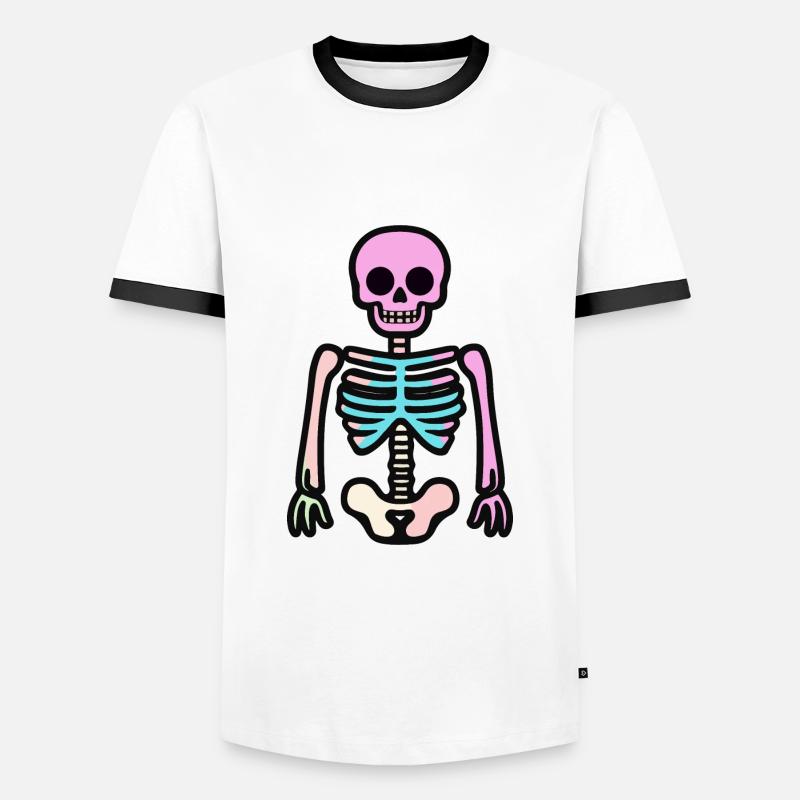 Skeleton Halloween Comic - Men's Ringer Shirt - white/black