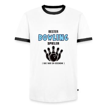 Bowling Spieler Bester Bowler Geburtstag - Männer Kontrast-T-Shirt - Weiß/Schwarz - Vorne - AI Model Female 172 light (172cm) & AI Model Male 178 dark (178cm)