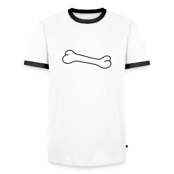 bone - Men's Ringer Shirt - white/black - Front - AI Model Female 172 light (172cm) & AI Model Male 178 dark (178cm)