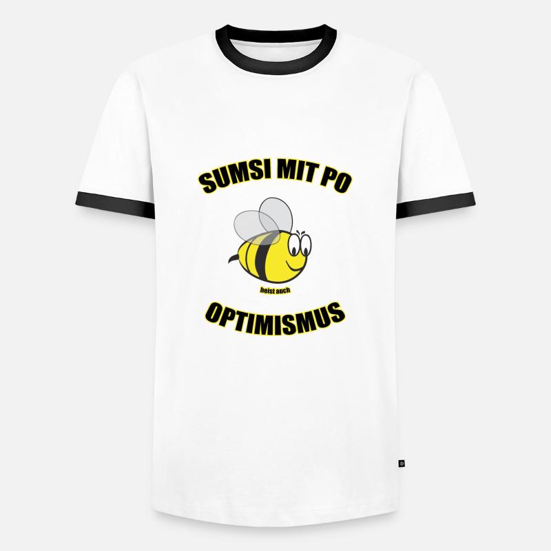 Sumsi mit Po - Männer Kontrast-T-Shirt - Weiß/Schwarz
