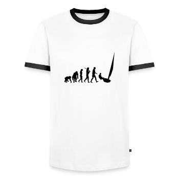 Evolution Voile - T-shirt contrasté Homme - blanc/noir - Devant - AI Model Female 172 light (172cm) & AI Model Male 178 dark (178cm)