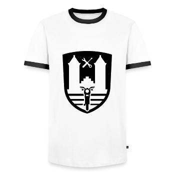 Suhl Emblem S50 S51 v.2 Logo - T-shirt contrasté Homme - blanc/noir - Devant - AI Model Female 172 light (172cm) & AI Model Male 178 dark (178cm)