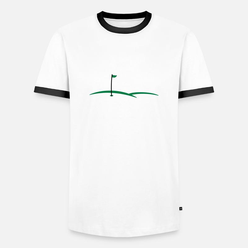Golfloch 2c - Männer Kontrast-T-Shirt - Weiß/Schwarz