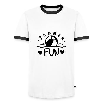 ÉTÉ FUN WATER POLO FUN PLAY MOTIFS DE VACANCES - T-shirt contrasté Homme - blanc/noir - Devant - AI Model Female 172 light (172cm) & AI Model Male 178 dark (178cm)